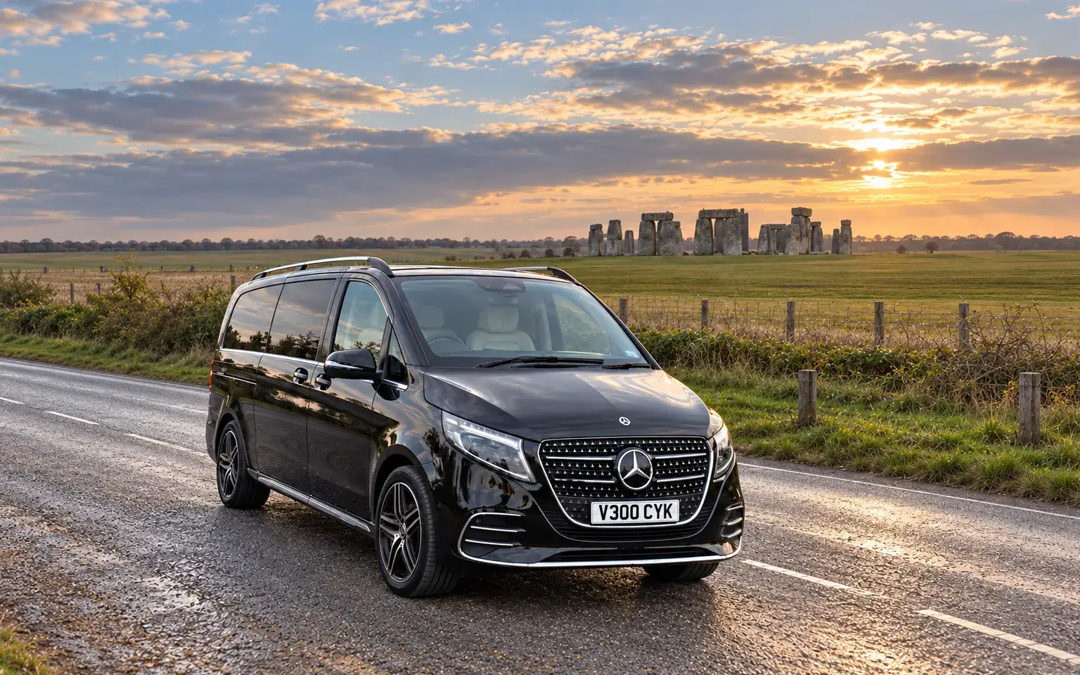 Signature Miles Mercedes V-Class at Stonehenge